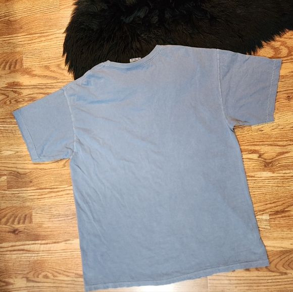 Unisex Heavyweight Washed Blue "Denim Colored" T-Shirt Size XL - Picture 3 of 7